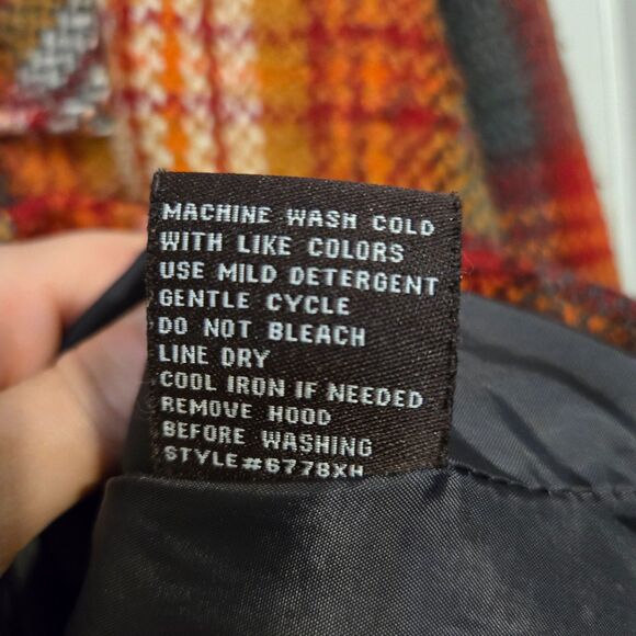 Dollhouse Orange Plaid Pea Coat with Hood 2X - Picture 10 of 10